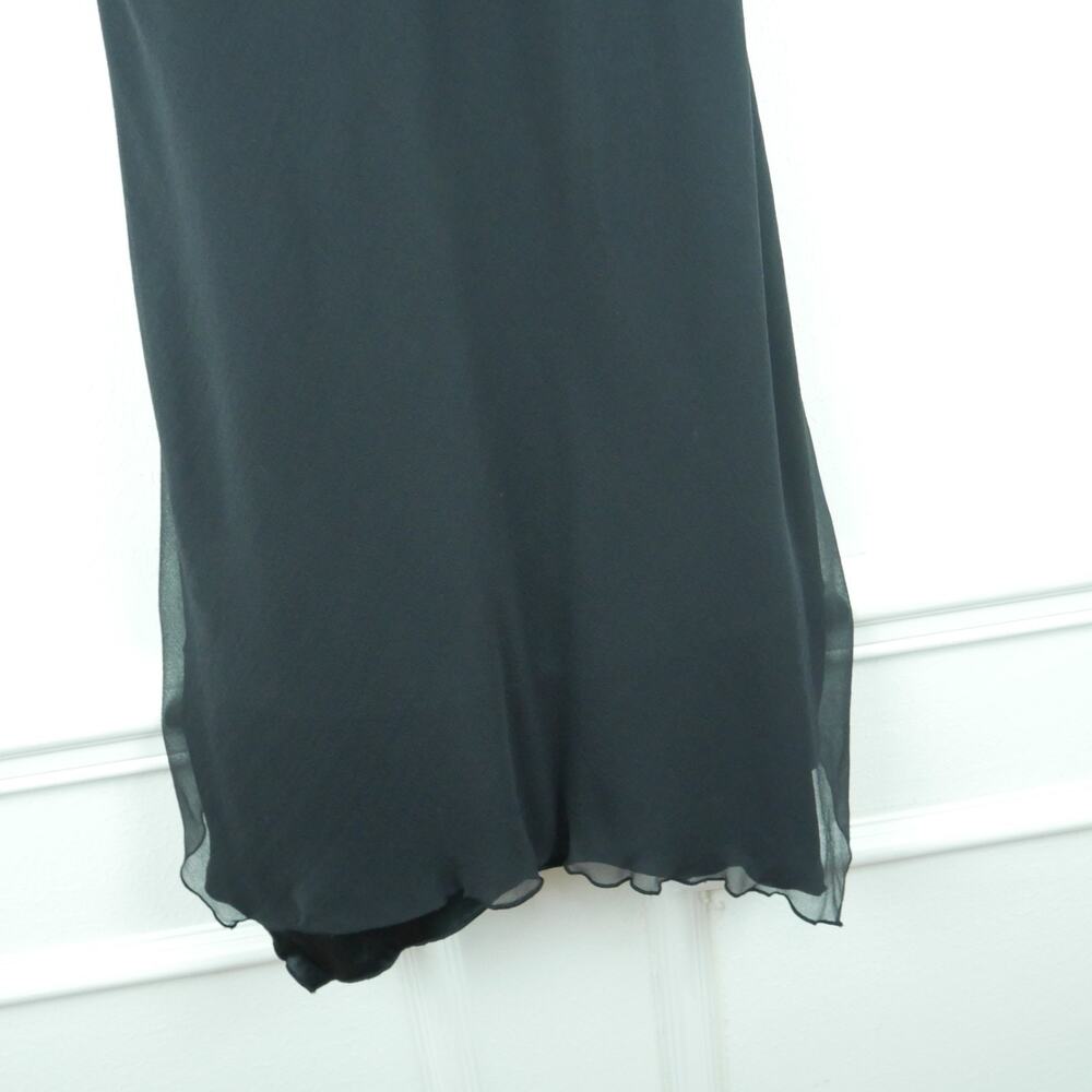 Vintage Y2K Dress Silk Chiffon Black Whimsigoth Fairy Asymmetrical Sheer Hoco 4 - Picture 5 of 9